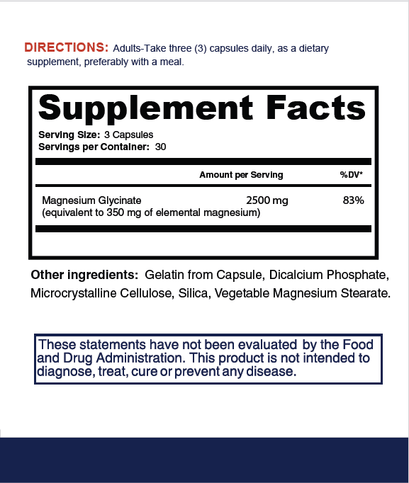 CalmCore supplement facts