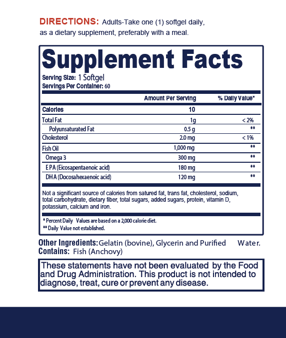 OmegaCore supplement facts